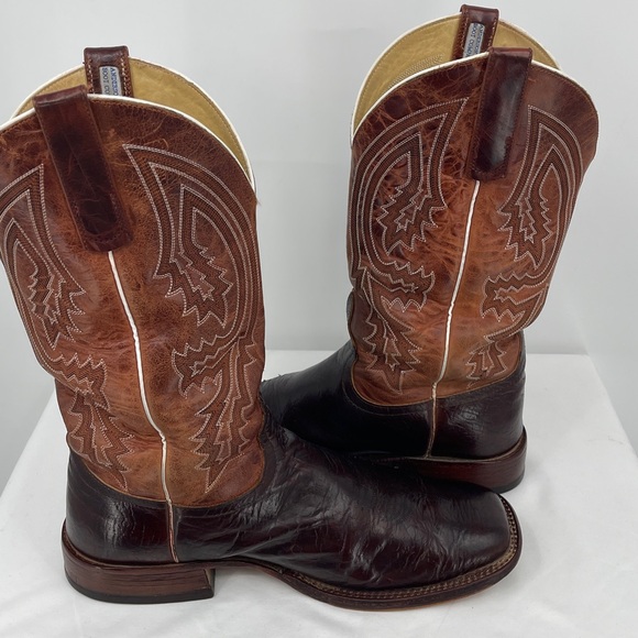 ANDERSON BEAN Men's Brown Two-Tone Western Cowboy Boots SIZE 13D NEW INSOLES - Picture 10 of 10
